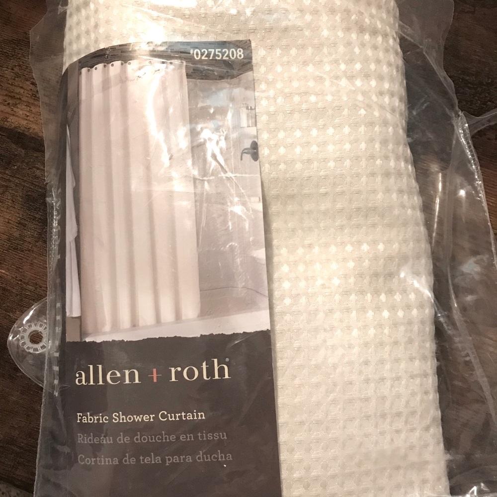 NEW Allen&Roth Waffle Weave Shower Curtain